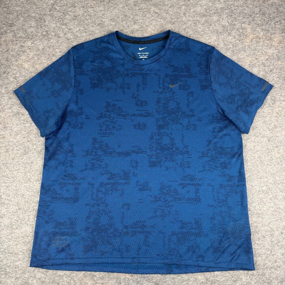 Nike Dri Fit ADV Running Division T-Shirt Polyester‎ Blue Mens XL